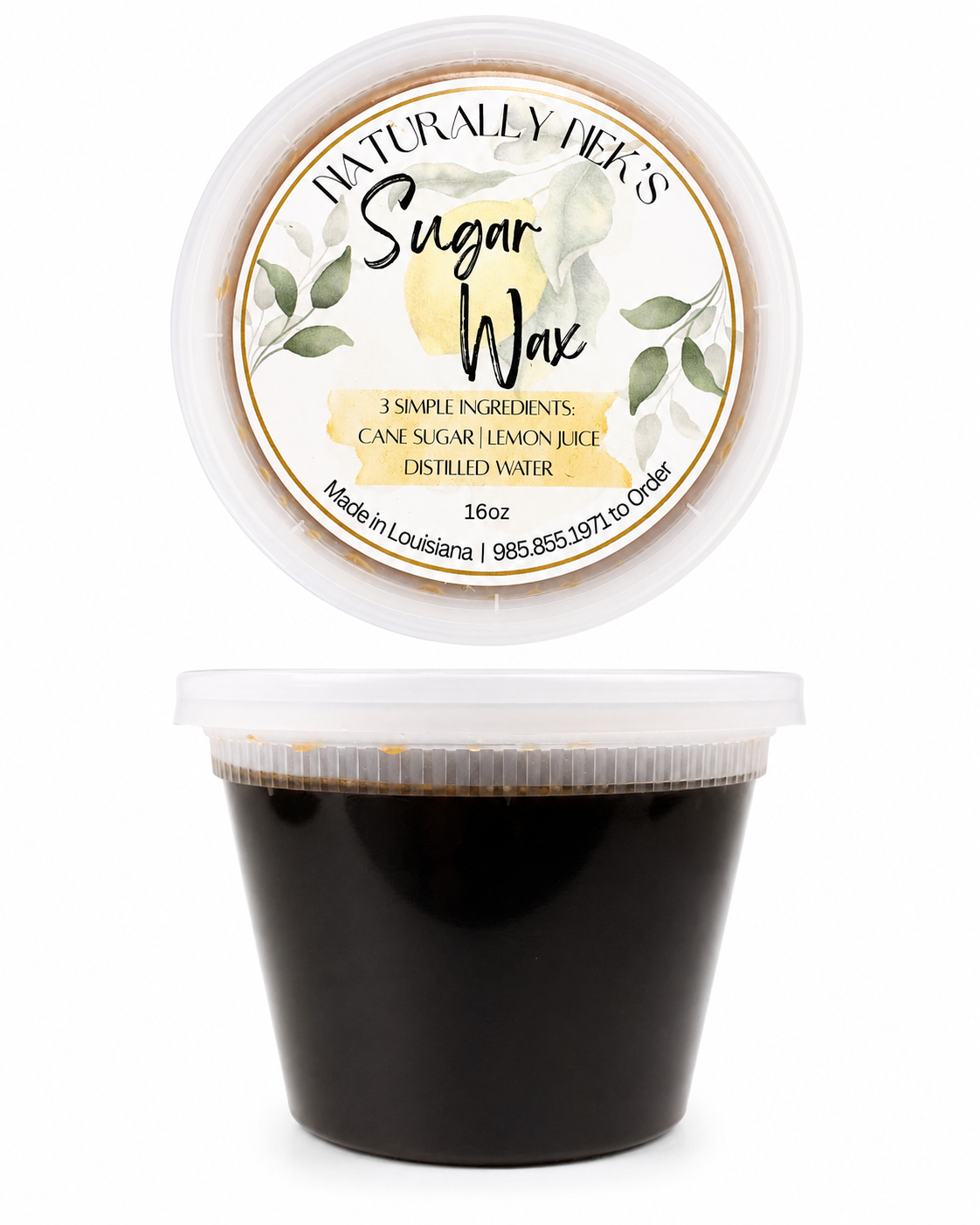 16 oz Sugar Strip Wax, 4oz Dusting Powder, 10 Popsicle Sticks, and 12 Reusable Muslin Strips, sugar wax, sugar waxing, strip wax, soft wax, body wax, hair removal, body hair removal